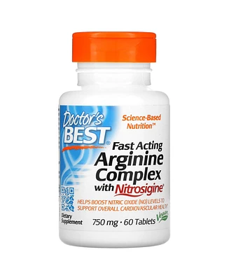 Doctor's Best Fast Acting Arginine Complex with Nitrosigine 750 mg - 60 Tablets - Assorted Pre