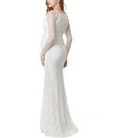 kimi + kai Maternity Lace Trim Mermaid Maxi Dress