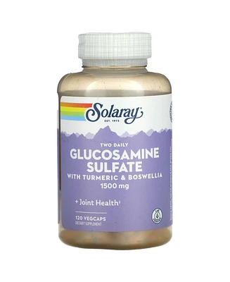 Solaray Two Daily Glucosamine Sulfate with Turmeric & Boswellia 1 500 mg - 120 VegCaps - Assorted Pre