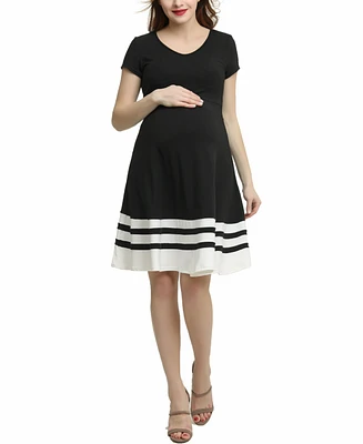 kimi + kai Maternity Colorblock Skater Dress