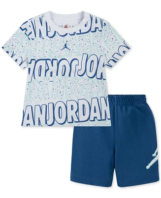 Jordan Toddler Boys Printed T-Shirt & French Terry Shorts, 2 Piece Set