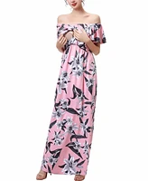 kimi + kai Maternity Floral Print Nursing Maxi Dress