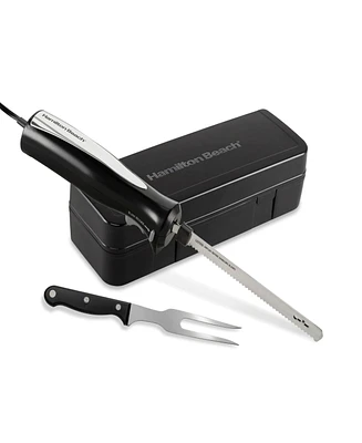 Hamilton Beach Electric Knife Set with Fork Case