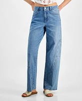 And Now This Women's Twisted-Seam Cargo Wide-Leg Jeans, Created for Macy's