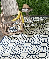 Safavieh Amherst AMT416 Ivory and Navy Outdoor Area Rug Collection