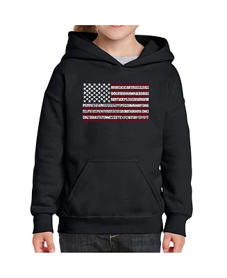 La Pop Art Girls Word Hooded Sweatshirt - 50 States Usa Flag