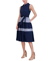 Jessica Howard Women's Colorblocked Tiered Shirtdress