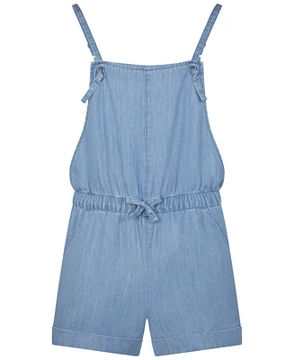 Hurley Big Girls Square-Neck Chambray Shortall