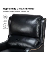 Leather Pushback Recliner chair with Adjustable Backrest for Livingroom