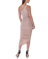 24seven Comfort Apparel One Shoulder Ruched Bodycon Dress