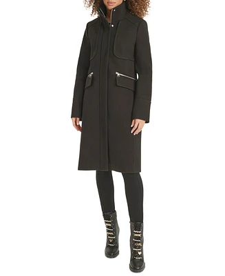 Karl Lagerfeld Paris Women's Zip-Front Boucle Coat, Created for Macy's