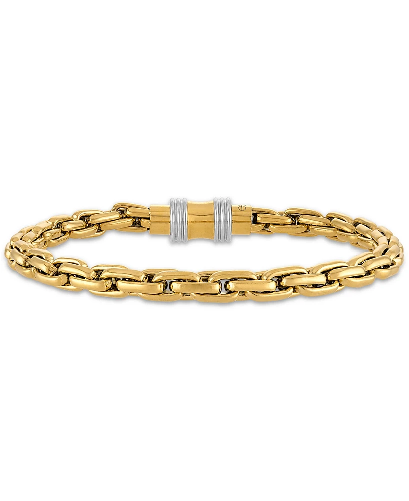 Esquire Men's Jewelry Elongated Oval Link Chain Bracelet in Stainless Steel, Created for Macy's