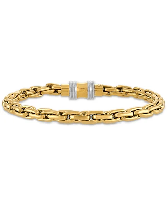 Esquire Men's Jewelry Elongated Oval Link Chain Bracelet in Stainless Steel, Created for Macy's