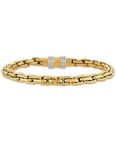 Esquire Men's Jewelry Elongated Oval Link Chain Bracelet in Stainless Steel, Created for Macy's