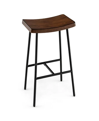 Sugift Industrial Saddle Bar Stool with Metal Legs