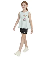 adidas Big Girls Sleeveless Cotton Logo Graphic T-Shirt