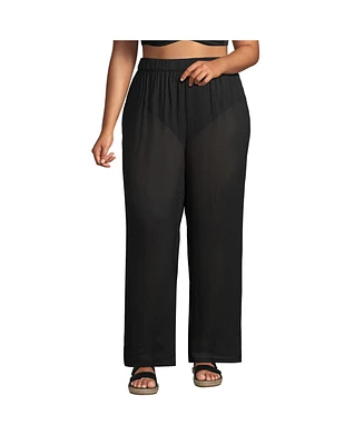 Lands' End Plus Sheer Over d Swim Cover-up Pants