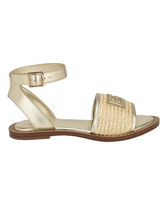 Guess Women's Shay Logo One Band Sandal with Ankle Strap
