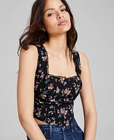 And Now This Women's Printed Woven Sleeveless Corset Top, Created for Macy's