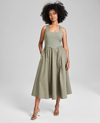 And Now This Women's Mixed-Media Sleeveless Midi Dress, Created for Macy's