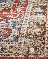 Safavieh Bijar BIJ605 Red and Royal 6'7" x 6'7" Square Area Rug