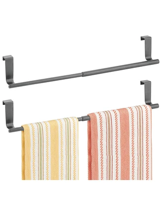 mDesign Adjustable, Expandable Over Cabinet Door Towel Bar - 2 Pack