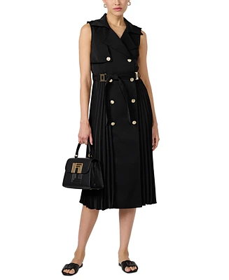 Karl Lagerfeld Paris Women's Pleated Trench Dress