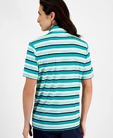 Club Room Men's Post Regular-Fit Stripe Performance Tech Polo Shirt, Created for Macy's