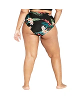 City Chic Women's Ingrid Ruched Print Brief