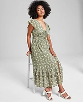 And Now This Women's Button-Front Tiered Ruffle Dress, Created for Macy's