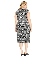 Maggy London Plus Printed Midi Dress