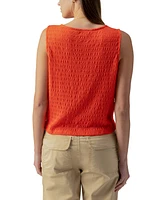 Sanctuary Women's Link Up Textured Button-Front Tie-Hem Top