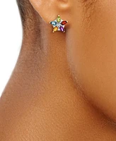 Multi-Gemstone (1-1/10 ct. t.w.) & Diamond (1/5 ct. t.w.) Star Stud Earrings in 14k Gold