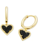 Kendra Scott Pave & Colored Heart Charm Huggie Hoop Earrings