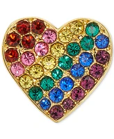 Kate Spade New York Gold-Tone Multicolor Pave Heart Stud Earrings