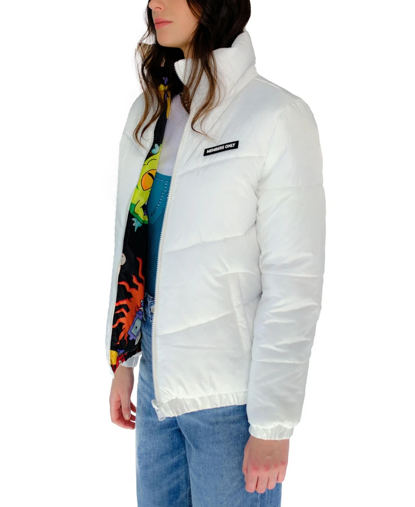 Members Only Women's Rugrats Reversible Cire Puffer Jacket