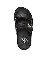 Calvin Klein Women's Donnie Double Adjustable Strap Sandals - Black