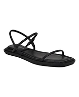 Calvin Klein Women's Prue Sqaure Toe Strappy Flat Sandals