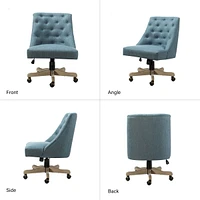 Modern Upholstered Tufted Armless Home Office Chair