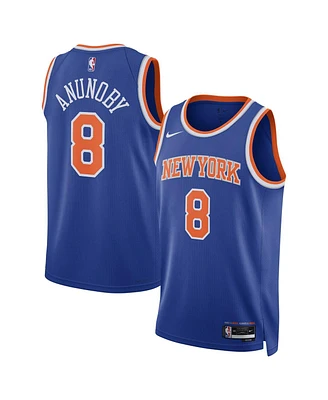 Nike Men's and Women's Og Anunoby Blue New York Knicks Swingman Jersey - Icon Edition
