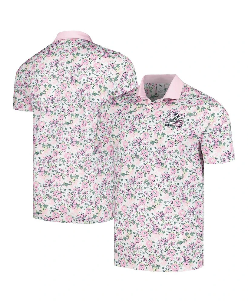 Puma Men's Pink Arnold Palmer Invitational Floral Mattr Polo