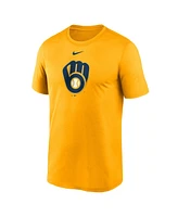 Nike Men's Gold Milwaukee Brewers Legend Fuse Large Logo Performance T-Shirt