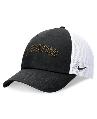 Nike Men's Black Pittsburgh Pirates Evergreen Wordmark Trucker Adjustable Hat