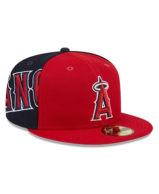 New Era Men's Red/Navy Los Angeles Angels Gameday Sideswipe 59fifty Fitted Hat