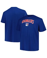 Profile Men's Blue New York Rangers Big Tall Arch Over Logo T-Shirt