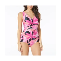 Gabar Women's Missy Abstract Island V-Neck One piece Swimsuit