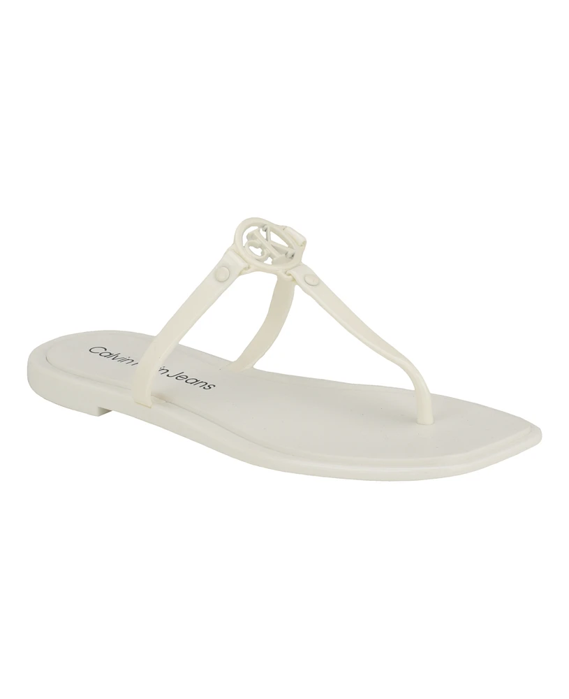 Calvin Klein Women's Edhen Open-toe Jelly Thong Sandals