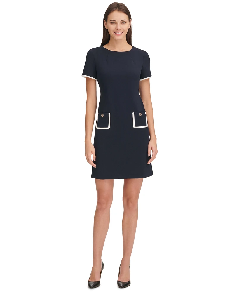 Tommy Hilfiger Women's Colorblocked Pocket Sheath Dress