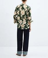 Mango Women's Cotton Flower Shirt