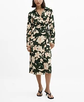 Mango Women's Printed Bow Dress